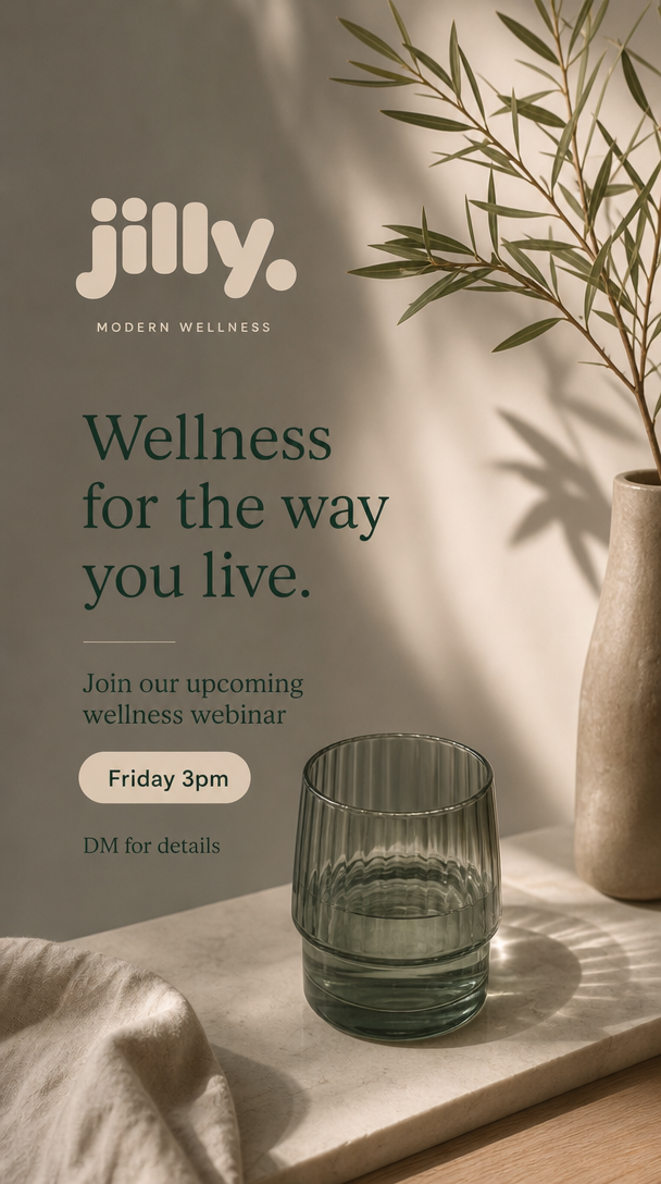 Jilly wellness webinar — Fridays at 3pm