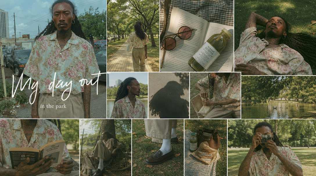 My Day Out editorial fashion moodboard with floral styling